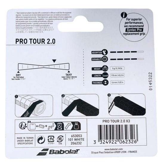 Babolat Pro Tour 2.0 x3 Pack Back