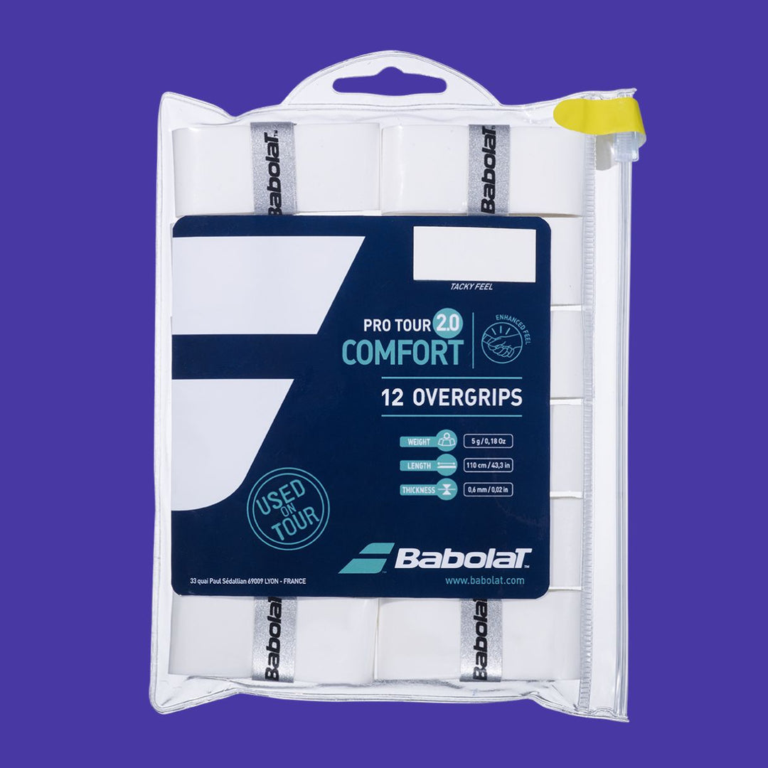 Pro Tour 2.0 Comfort 12 Pack White Over Grips Front