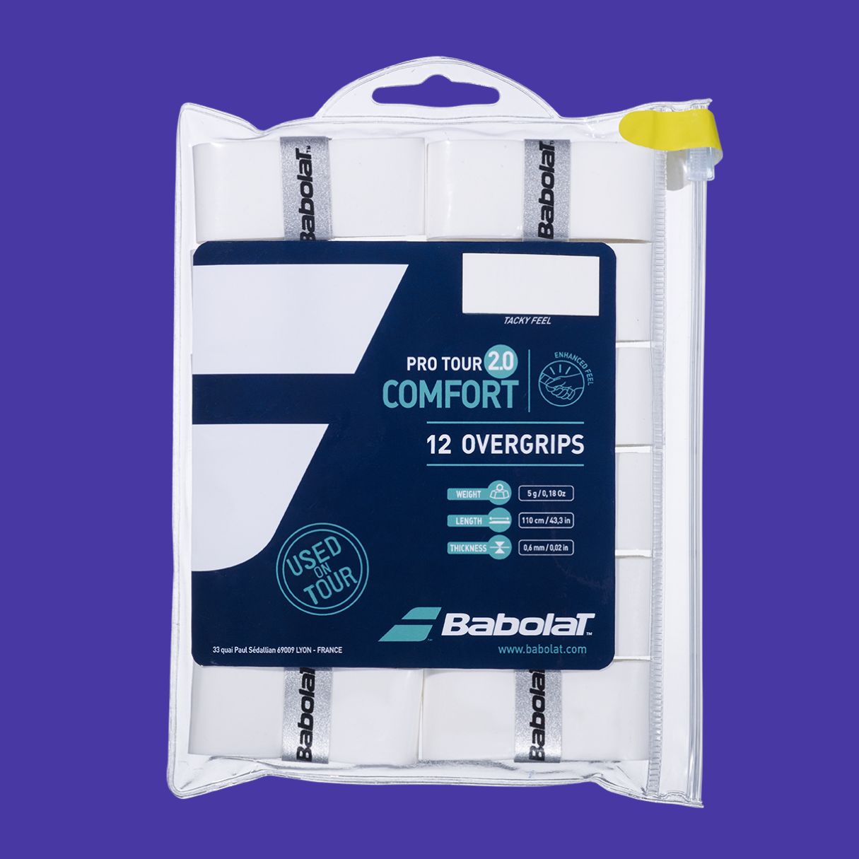 Pro Tour 2.0 Comfort 12 Pack White Over Grips Front