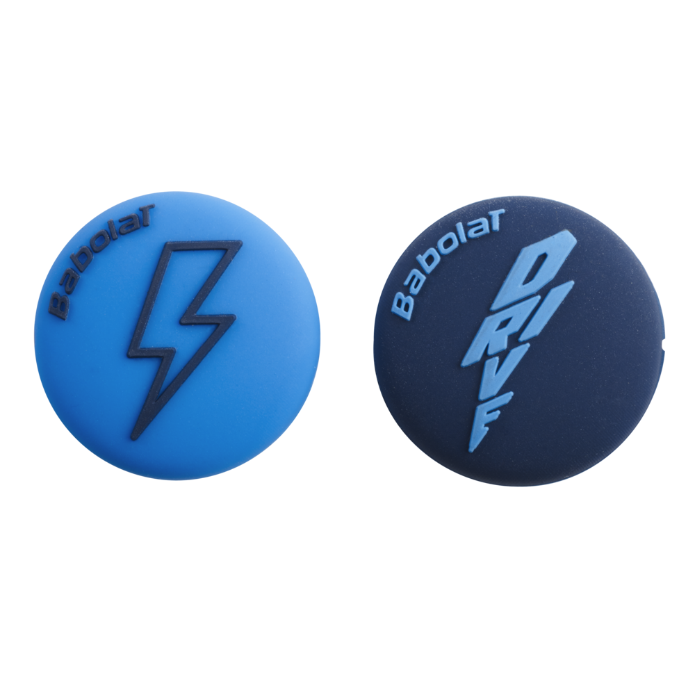 Pack of two Babolat Flash Damp tennis dampeners, designed to reduce vibrations and maintain the natural feel of your shots, compatible with Babolat Pure Drive rackets.