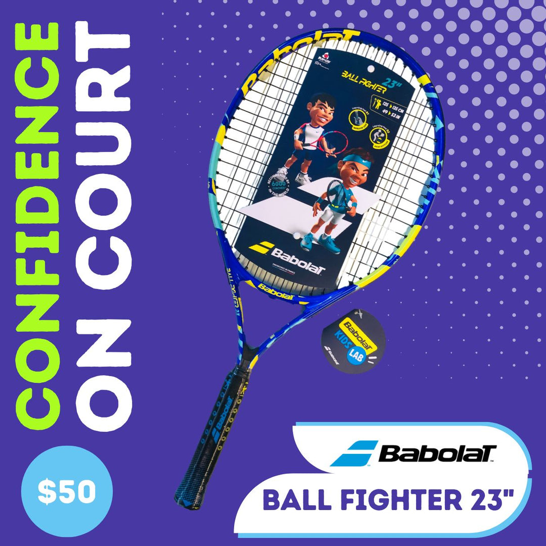 Babolat Ball Fighter 23" Confidence on Court $50: Ideal for kids aged 7-9 looking to improve their tennis skills.