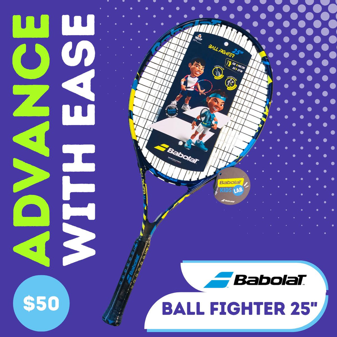 Babolat Ball Fighter 25" Advance with Ease $50: Designed for older kids aged 9-11 improving their game.