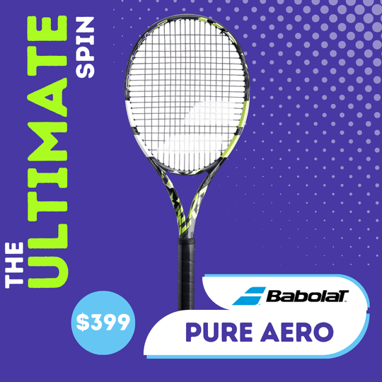 Babolat Pure Aero Racquet: Discover the new Babolat Pure Aero, the ultimate spin machine designed for all playing styles. Featuring FSI Spin, SWX Pure Feel, NF² Tech, and Aeromodular3, this racquet offers maximum spin, control, and comfort.