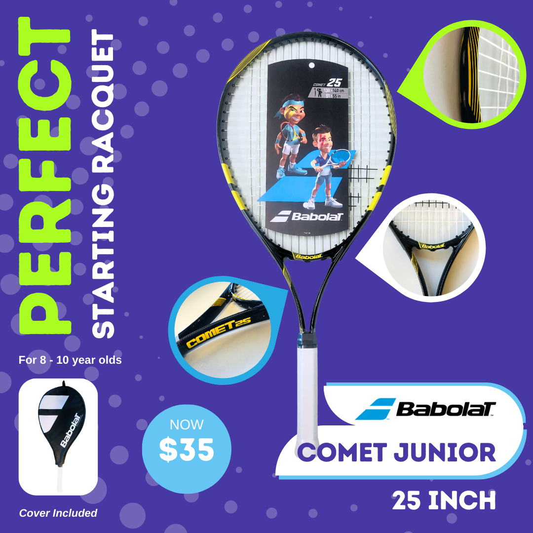 Babolat Comet Junior 25" Tennis Racquet, ideal for kids aged 8-10 years old