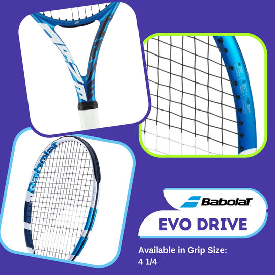 3 views of the Babolat Evo Drive 